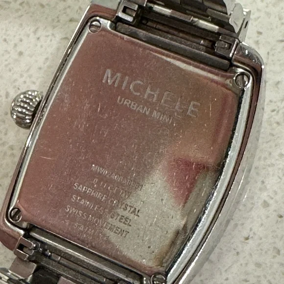 Michele Urban Mini Stainless Steel Watch with Diamond Detail - Picture 2 of 5